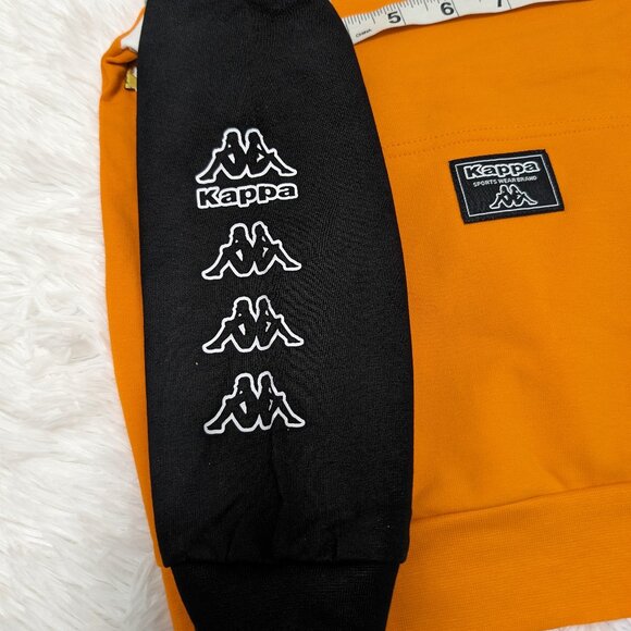 Kappa Unisex Crew Neck Orange with Black Pullover Loopknit  Sweatshirt NWOT - Picture 2 of 11
